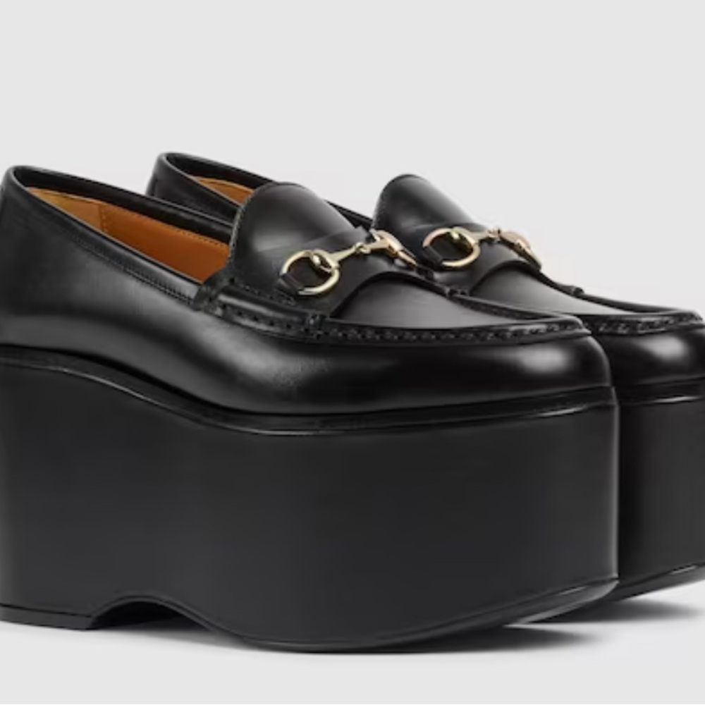 Gucci Black Platform Loafers *never worn